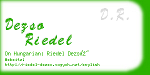 dezso riedel business card